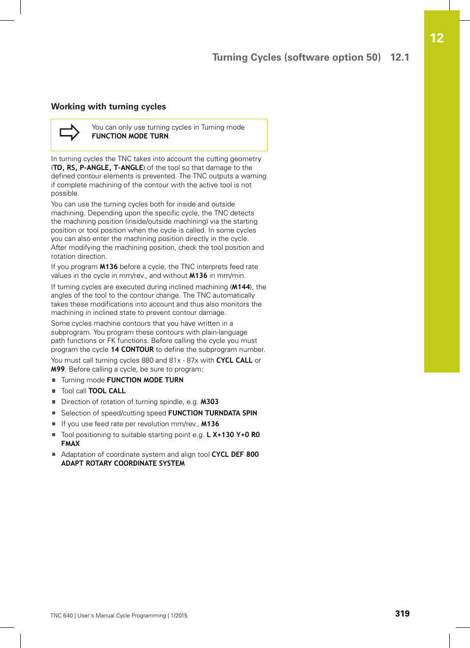 Working with turning cycles | HEIDENHAIN TNC 640 (34059x-05) Cycle programming User Manual | Page 319 / 635