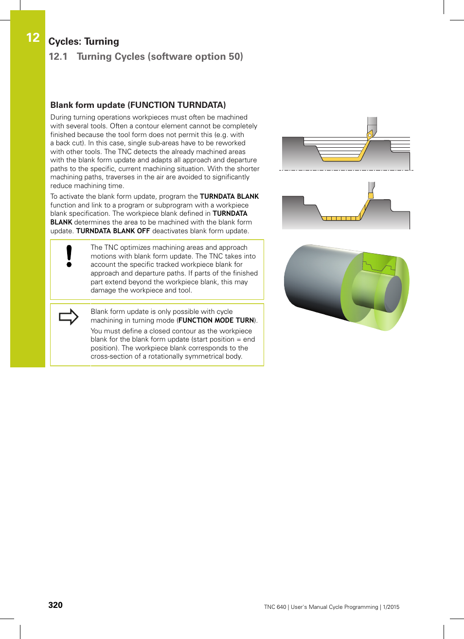 Blank form update (function turndata) | HEIDENHAIN TNC 640 (34059x-05) Cycle programming User Manual | Page 320 / 635