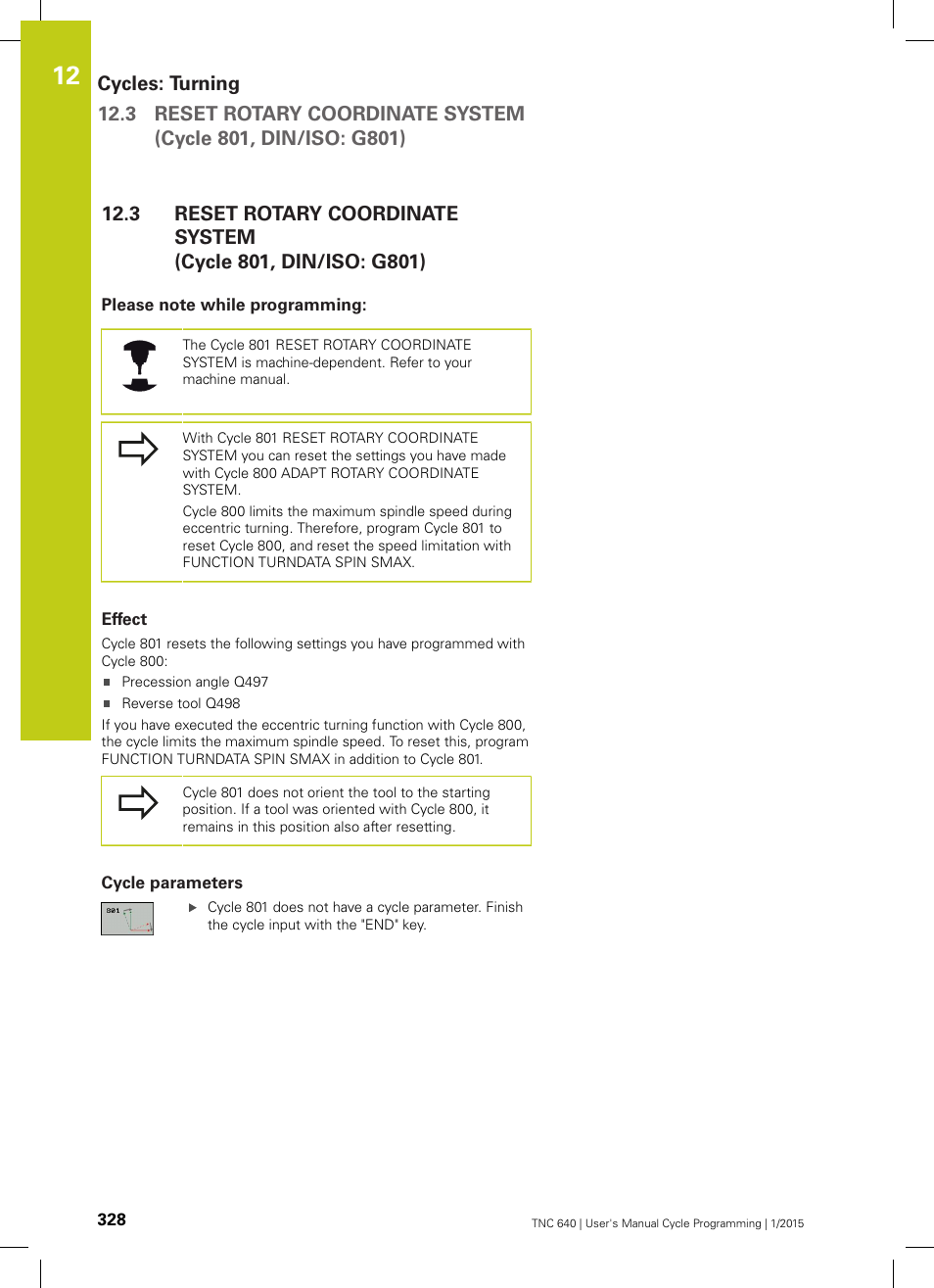Please note while programming, Effect, Cycle parameters | HEIDENHAIN TNC 640 (34059x-05) Cycle programming User Manual | Page 328 / 635