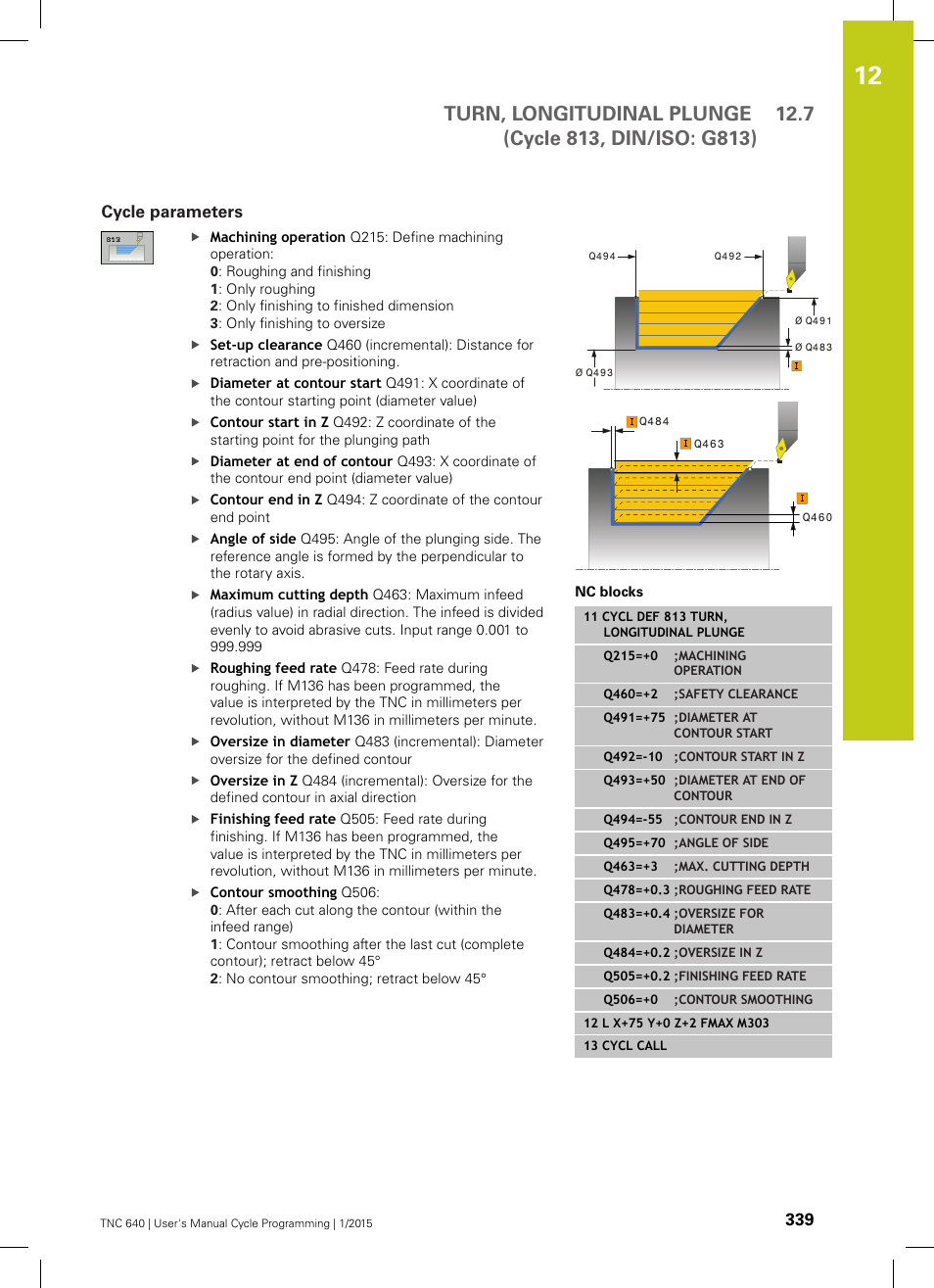 Cycle parameters | HEIDENHAIN TNC 640 (34059x-05) Cycle programming User Manual | Page 339 / 635