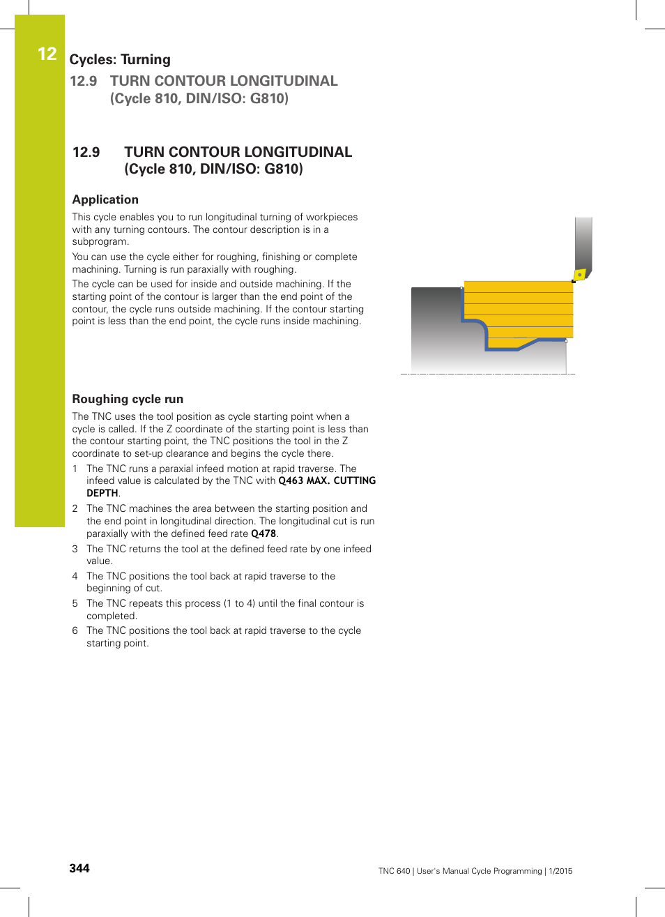 Application, Roughing cycle run | HEIDENHAIN TNC 640 (34059x-05) Cycle programming User Manual | Page 344 / 635