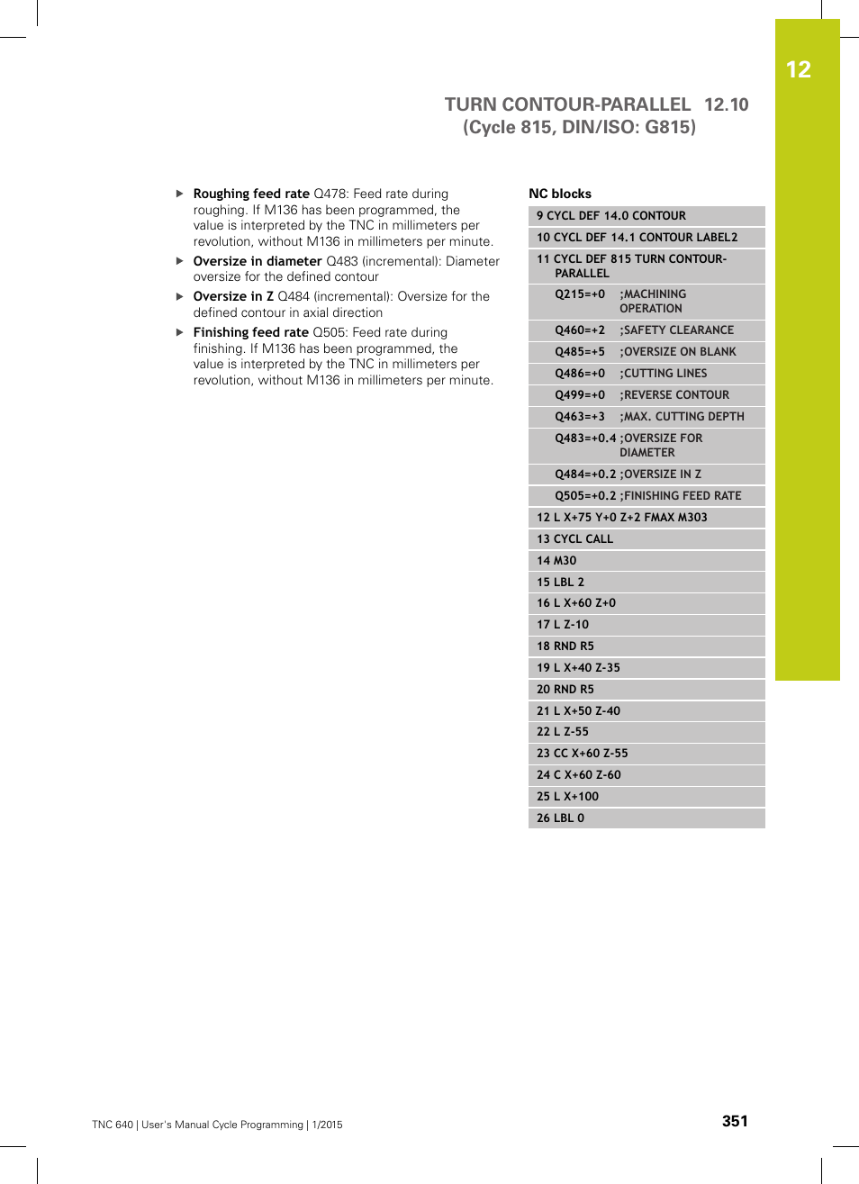 HEIDENHAIN TNC 640 (34059x-05) Cycle programming User Manual | Page 351 / 635
