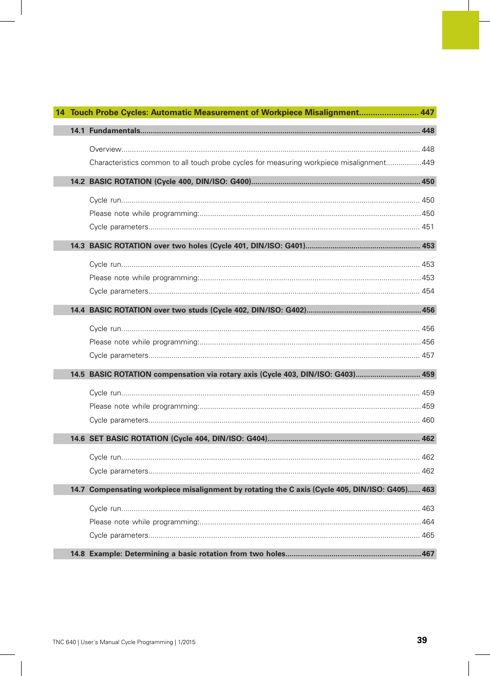 HEIDENHAIN TNC 640 (34059x-05) Cycle programming User Manual | Page 39 / 635