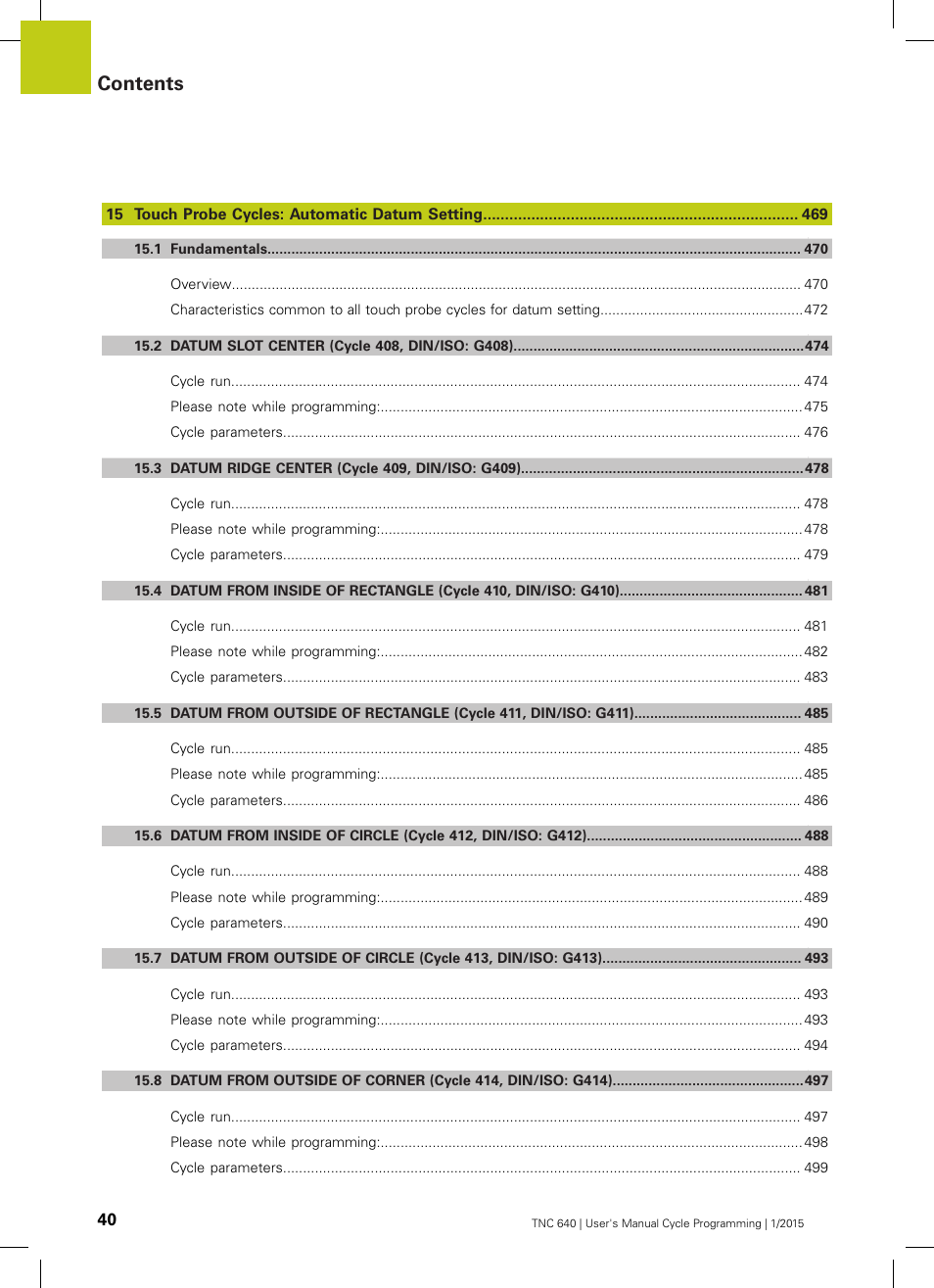 HEIDENHAIN TNC 640 (34059x-05) Cycle programming User Manual | Page 40 / 635