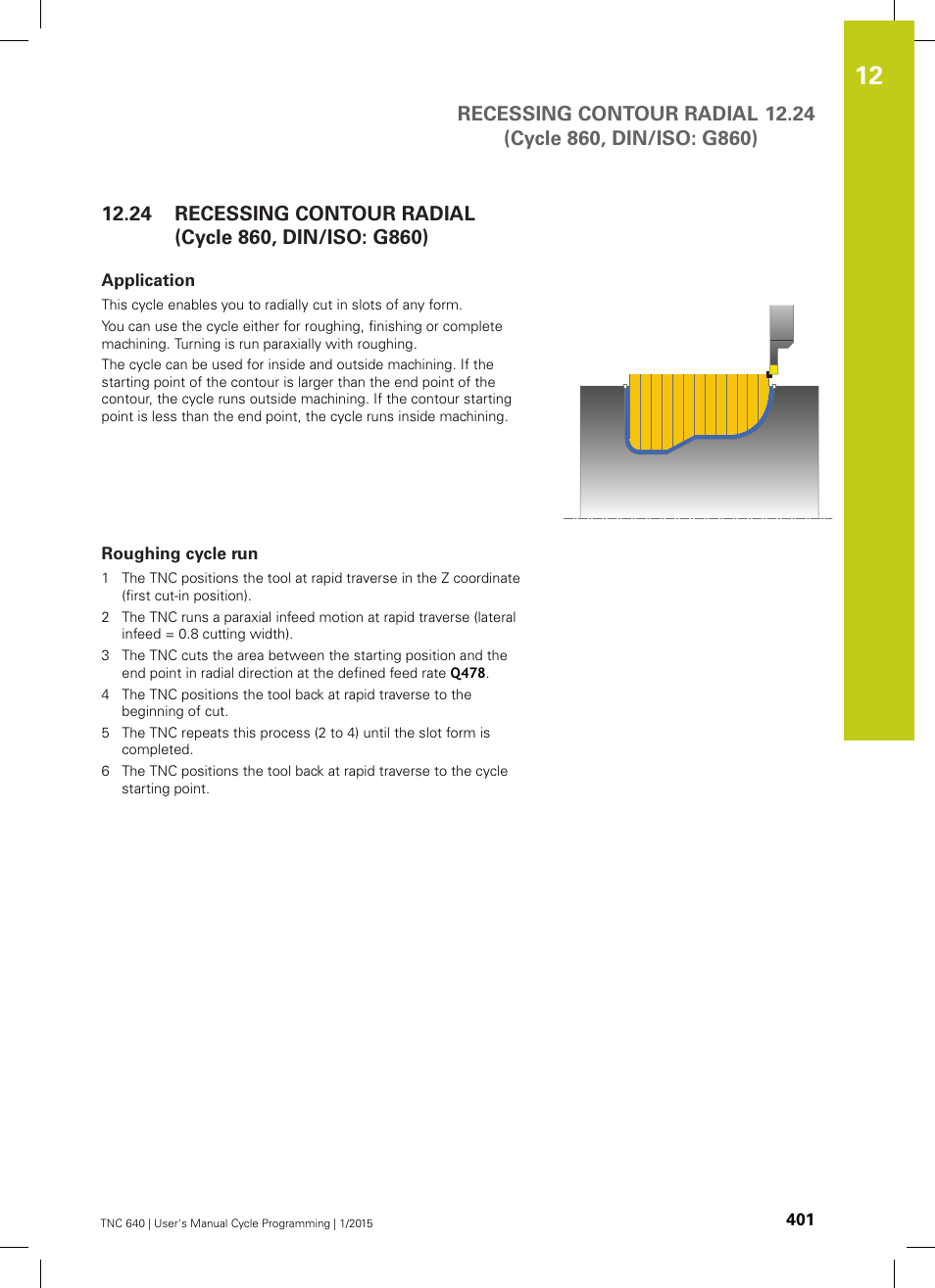 Application, Roughing cycle run | HEIDENHAIN TNC 640 (34059x-05) Cycle programming User Manual | Page 401 / 635