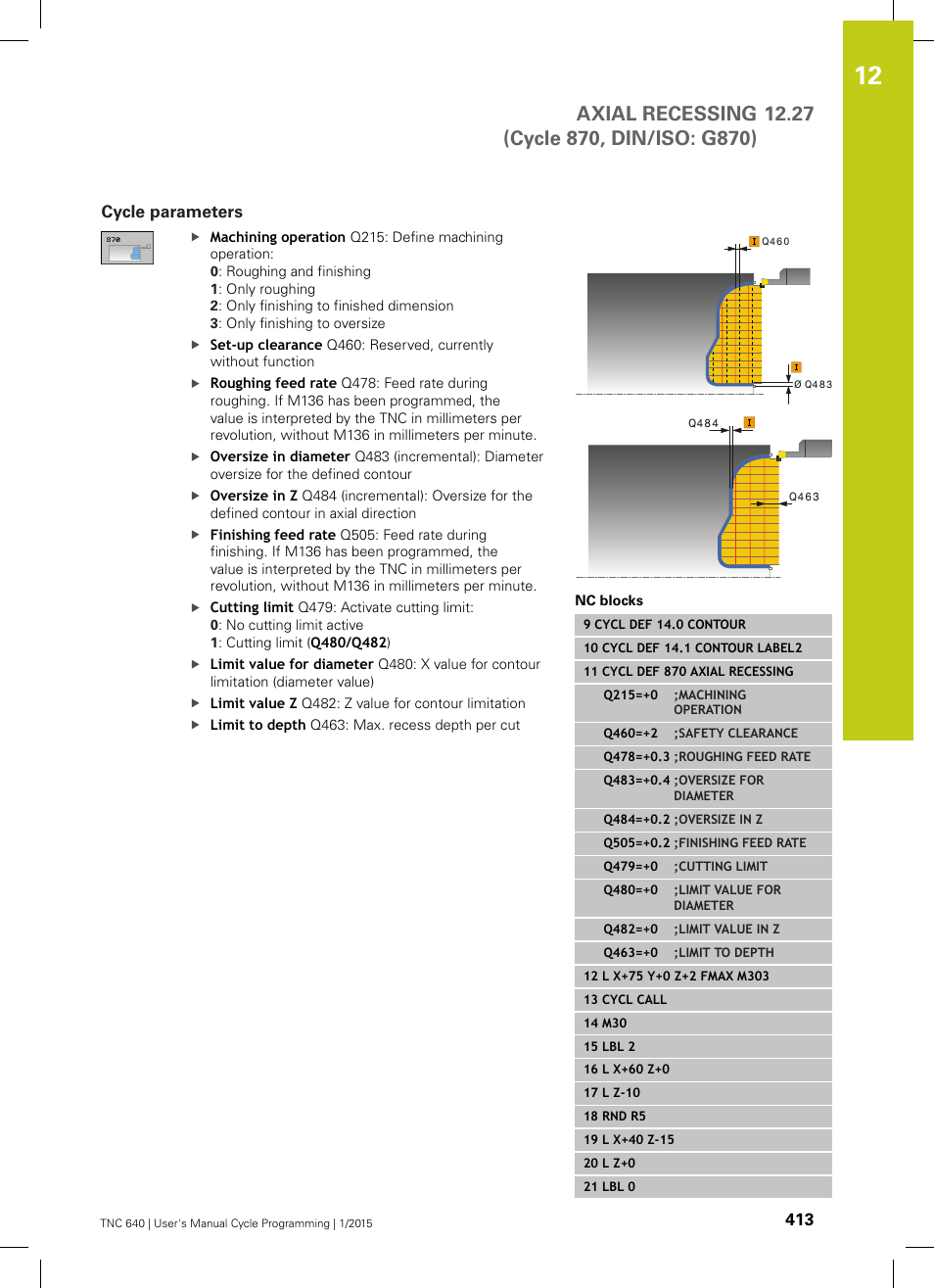 Cycle parameters | HEIDENHAIN TNC 640 (34059x-05) Cycle programming User Manual | Page 413 / 635