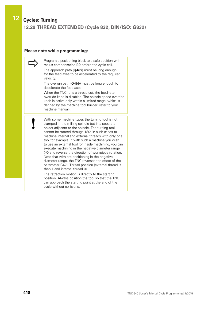 Please note while programming | HEIDENHAIN TNC 640 (34059x-05) Cycle programming User Manual | Page 418 / 635