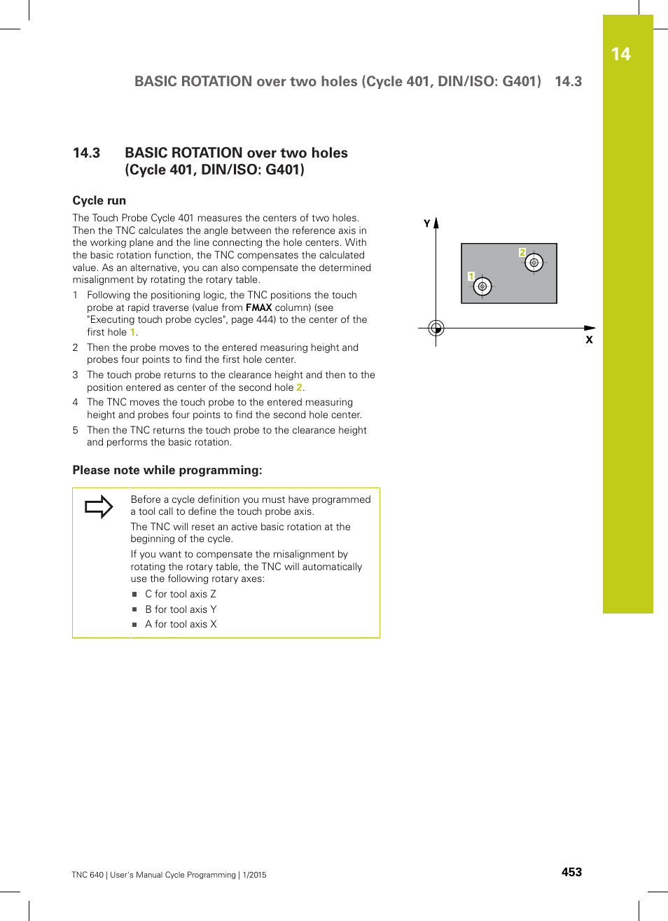 Cycle run, Please note while programming | HEIDENHAIN TNC 640 (34059x-05) Cycle programming User Manual | Page 453 / 635