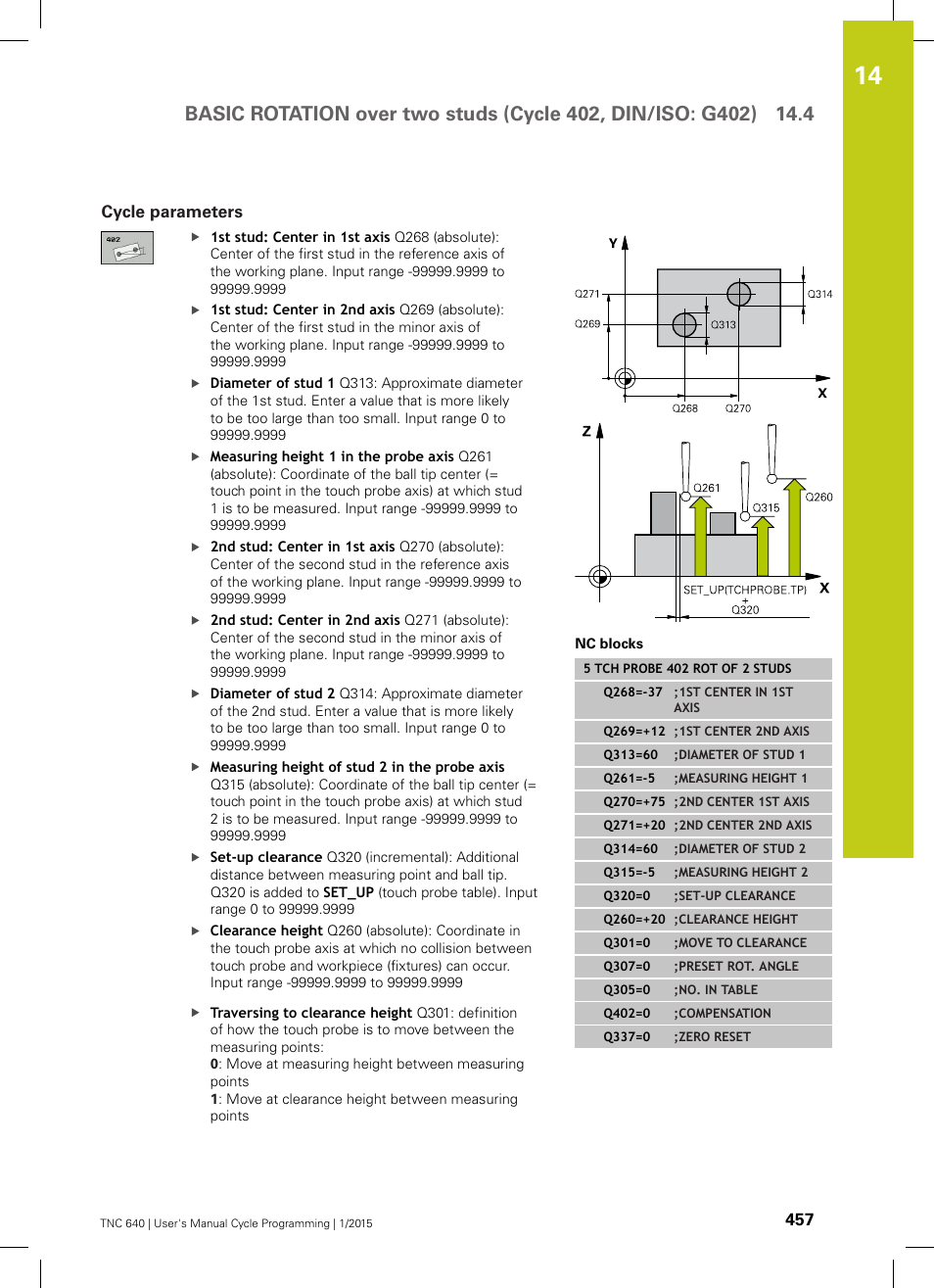 Cycle parameters | HEIDENHAIN TNC 640 (34059x-05) Cycle programming User Manual | Page 457 / 635