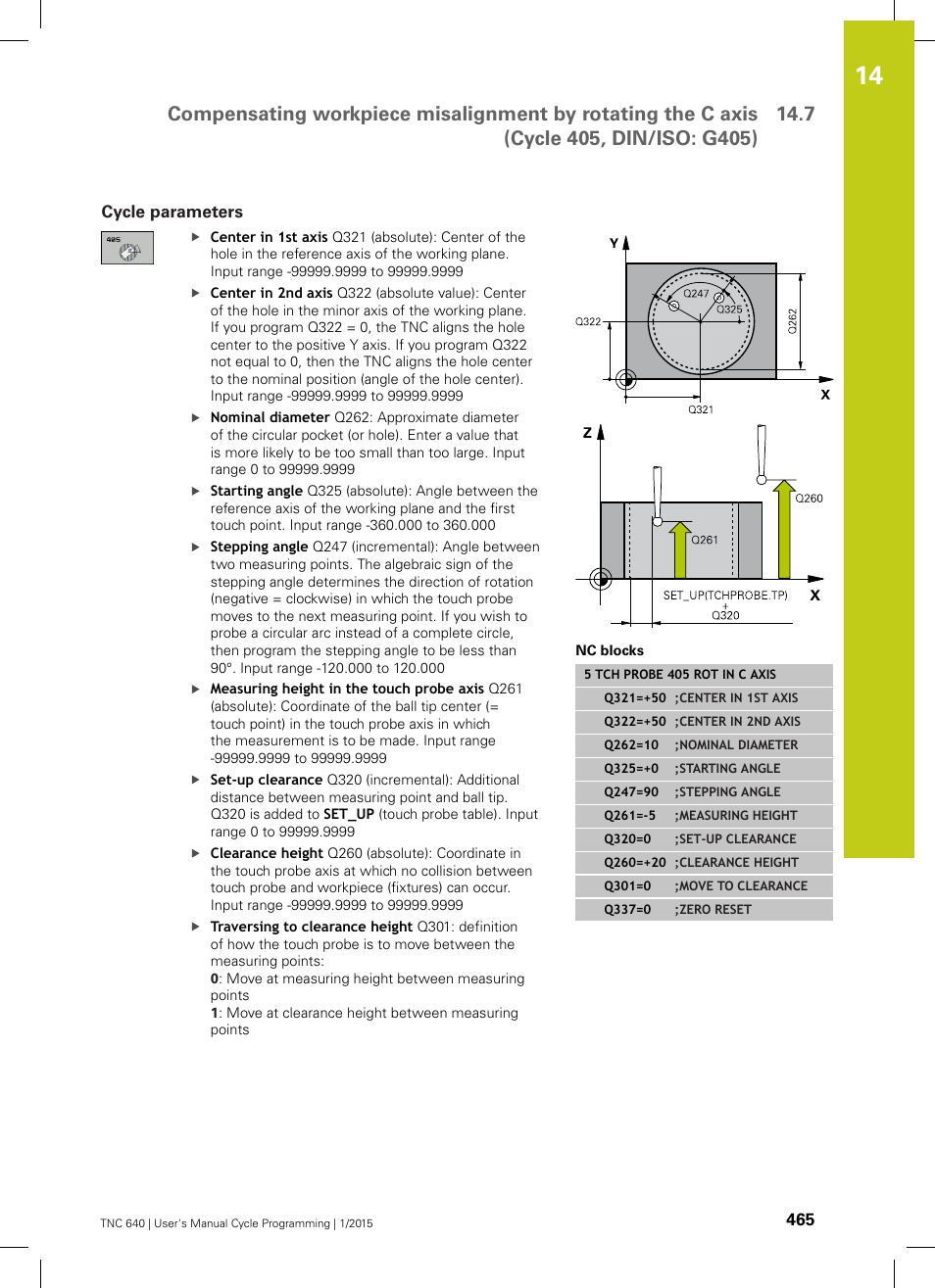 Cycle parameters | HEIDENHAIN TNC 640 (34059x-05) Cycle programming User Manual | Page 465 / 635