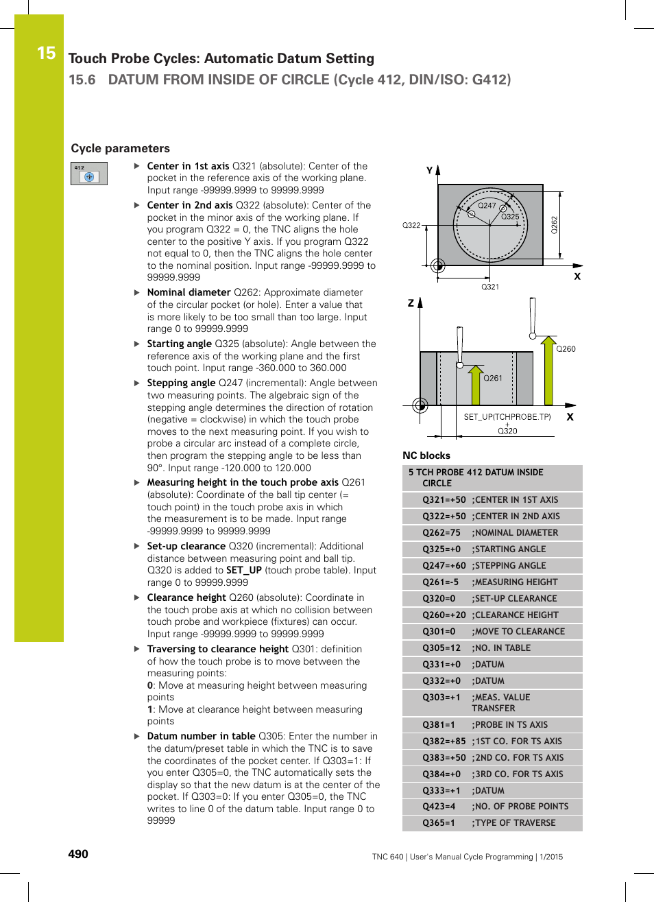 Cycle parameters | HEIDENHAIN TNC 640 (34059x-05) Cycle programming User Manual | Page 490 / 635