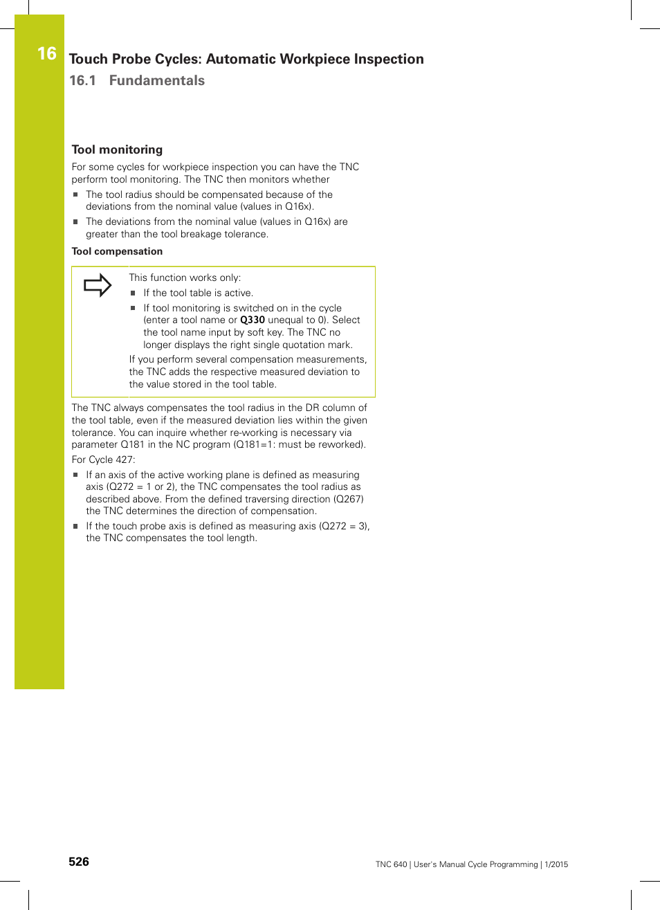 Tool monitoring | HEIDENHAIN TNC 640 (34059x-05) Cycle programming User Manual | Page 526 / 635