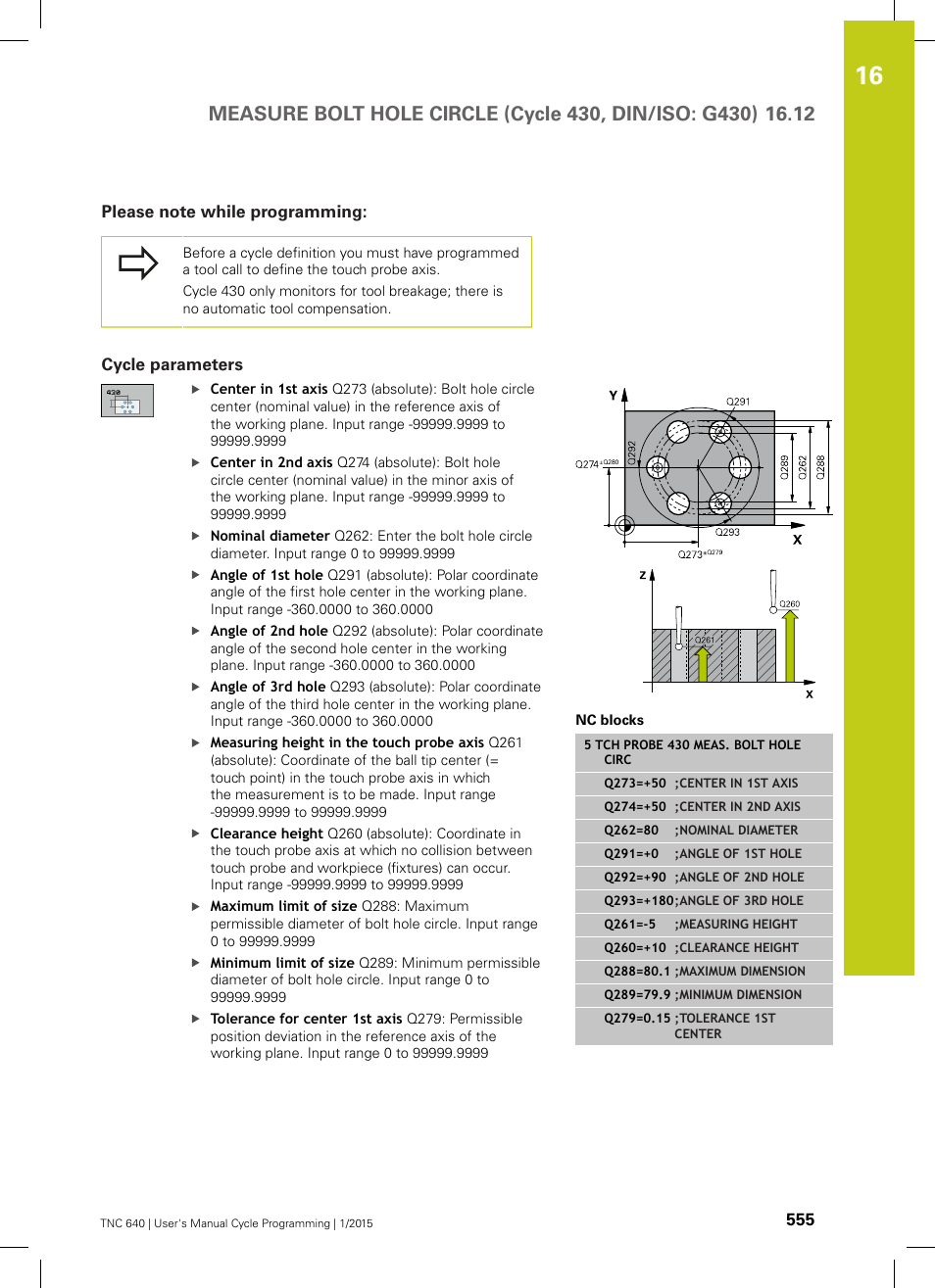 Please note while programming, Cycle parameters | HEIDENHAIN TNC 640 (34059x-05) Cycle programming User Manual | Page 555 / 635