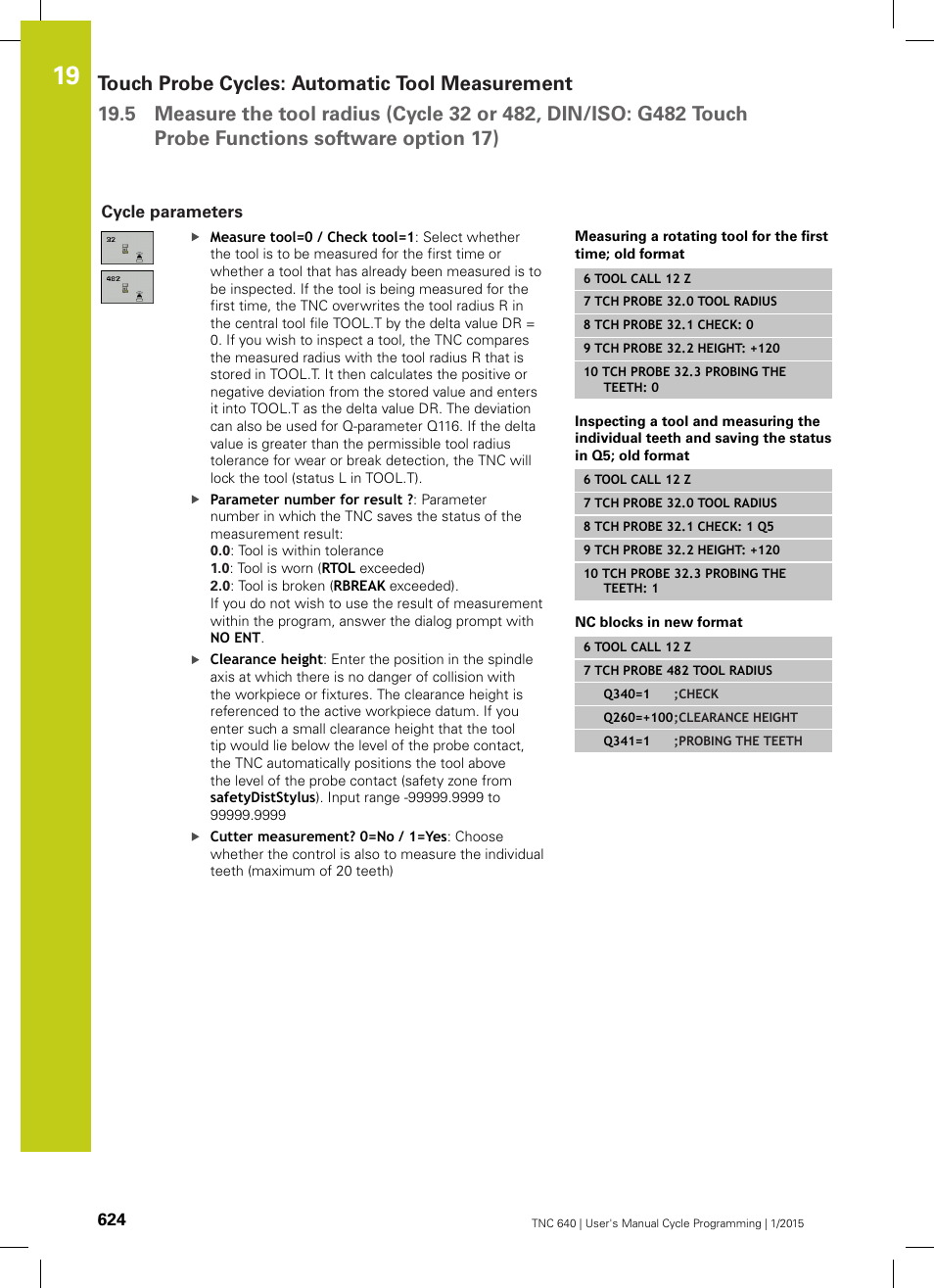 Cycle parameters | HEIDENHAIN TNC 640 (34059x-05) Cycle programming User Manual | Page 624 / 635