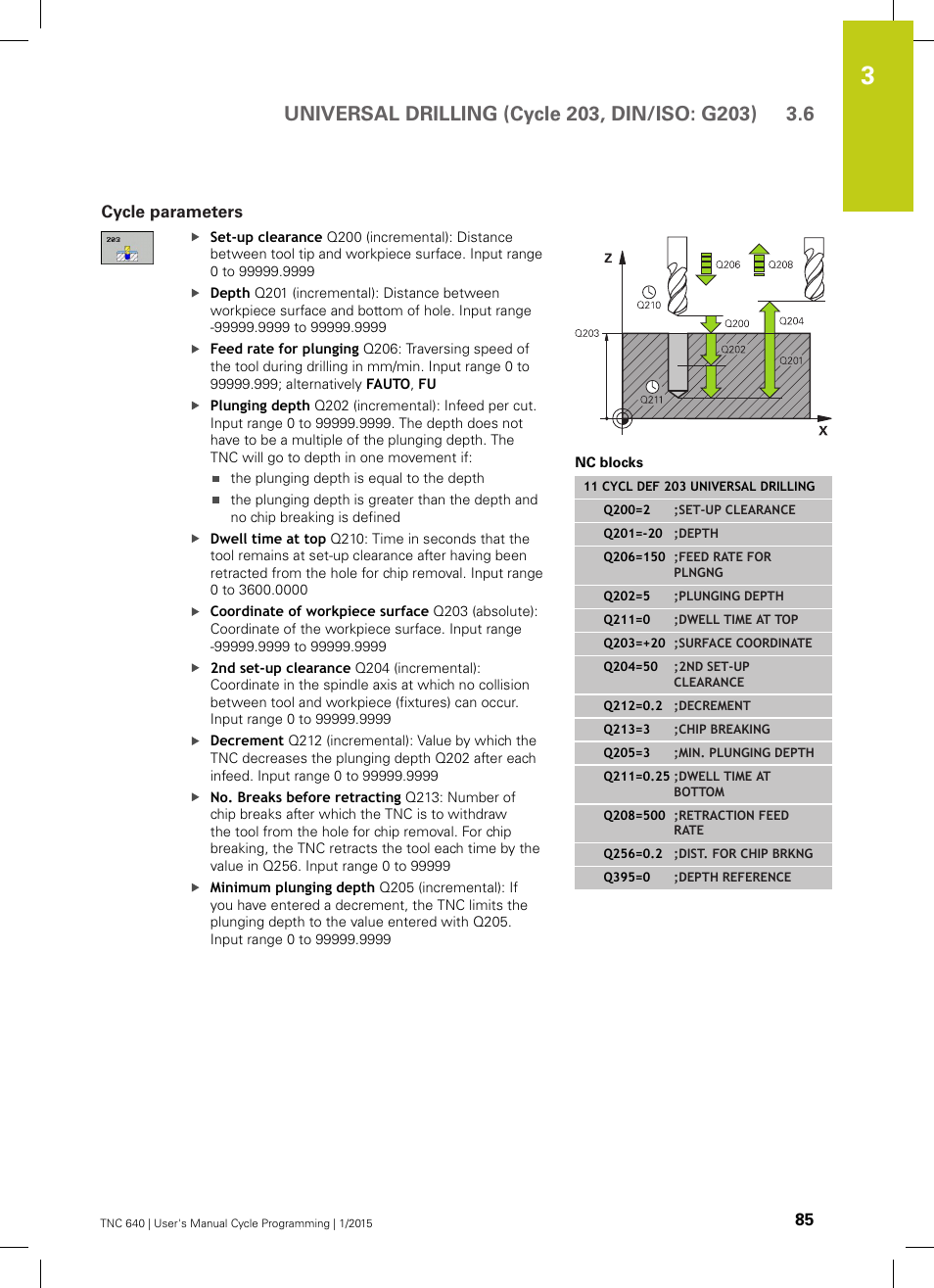 Cycle parameters | HEIDENHAIN TNC 640 (34059x-05) Cycle programming User Manual | Page 85 / 635