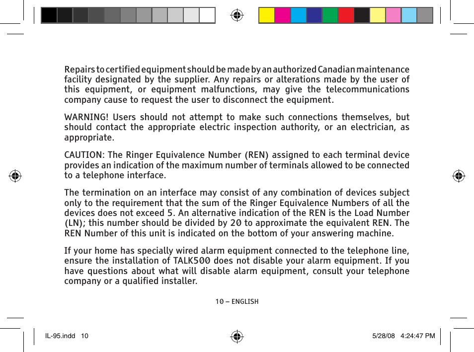 ClearSounds IL95 User Manual | Page 10 / 40