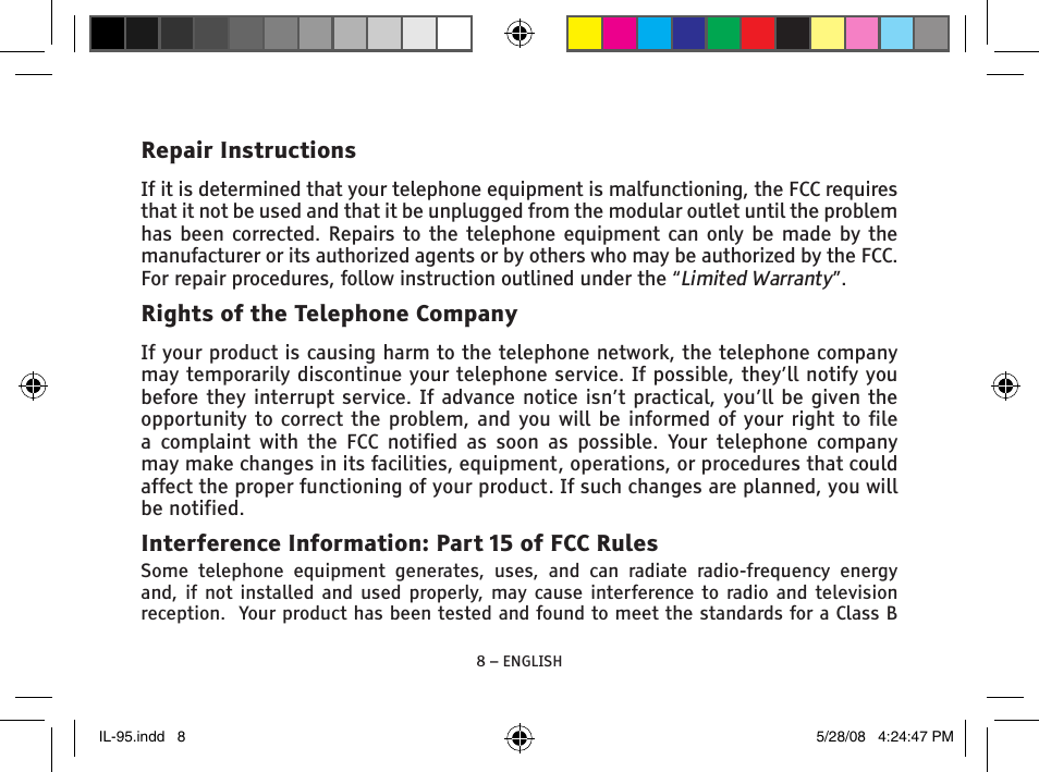 ClearSounds IL95 User Manual | Page 8 / 40