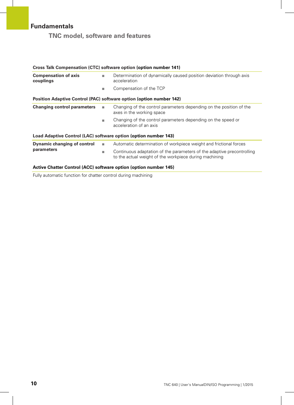 Fundamentals tnc model, software and features | HEIDENHAIN TNC 640 (34059x-05) ISO programming User Manual | Page 10 / 676
