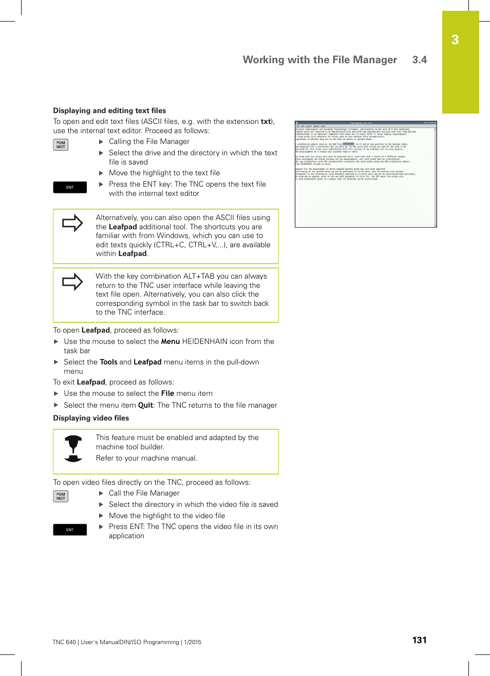 Working with the file manager 3.4 | HEIDENHAIN TNC 640 (34059x-05) ISO programming User Manual | Page 131 / 676