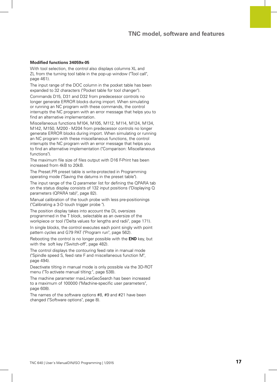 Tnc model, software and features | HEIDENHAIN TNC 640 (34059x-05) ISO programming User Manual | Page 17 / 676