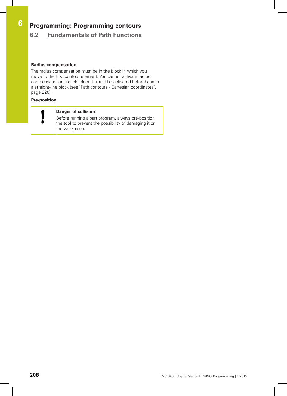 HEIDENHAIN TNC 640 (34059x-05) ISO programming User Manual | Page 208 / 676