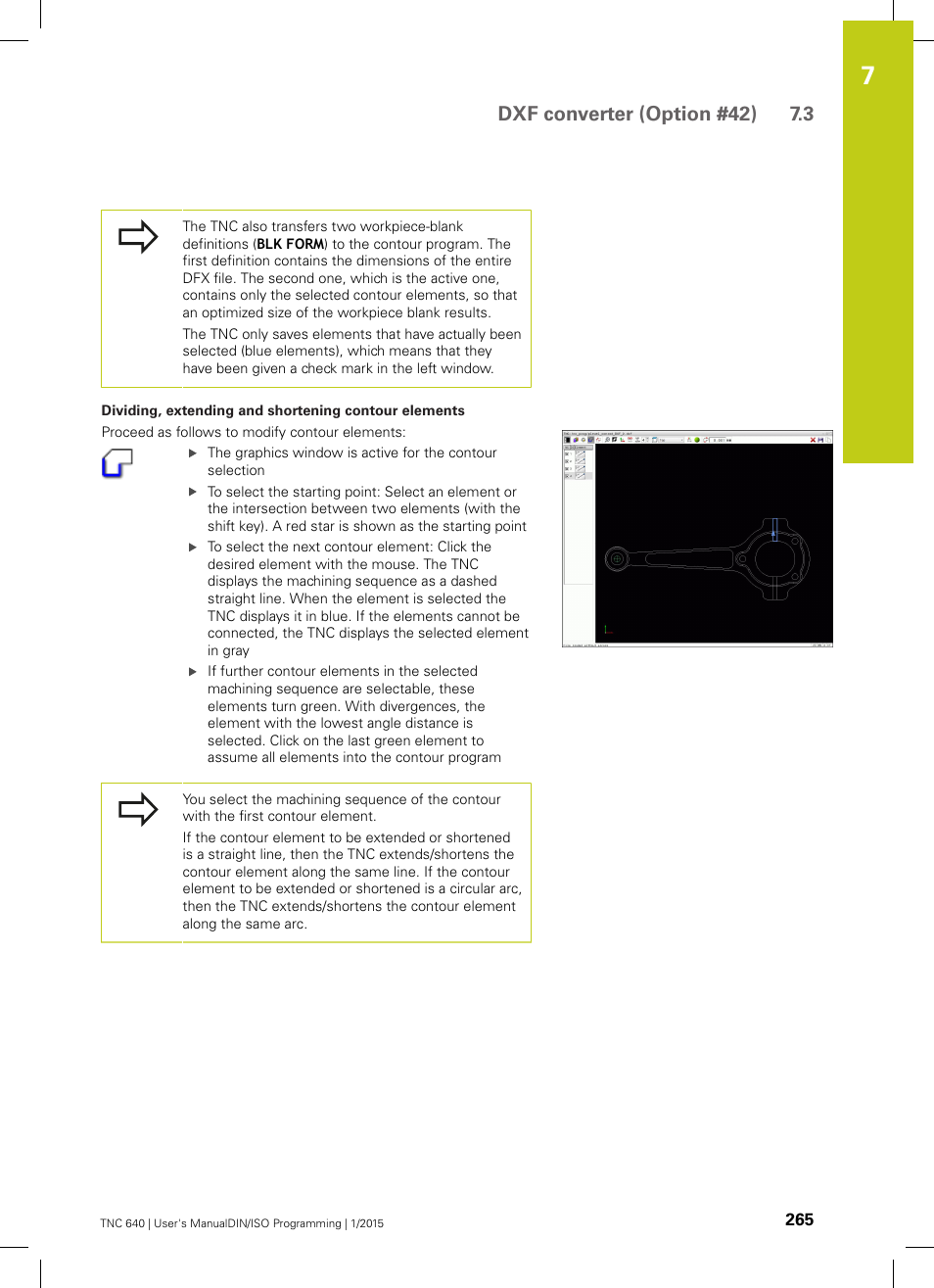 Dxf converter (option #42) 7.3 | HEIDENHAIN TNC 640 (34059x-05) ISO programming User Manual | Page 265 / 676