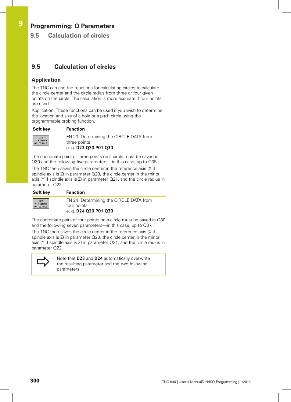 5 calculation of circles, Application, Calculation of circles | HEIDENHAIN TNC 640 (34059x-05) ISO programming User Manual | Page 300 / 676