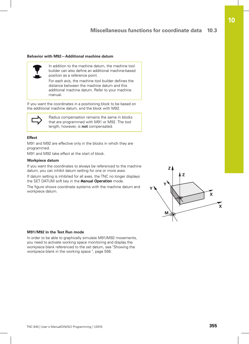 Miscellaneous functions for coordinate data 10.3 | HEIDENHAIN TNC 640 (34059x-05) ISO programming User Manual | Page 355 / 676