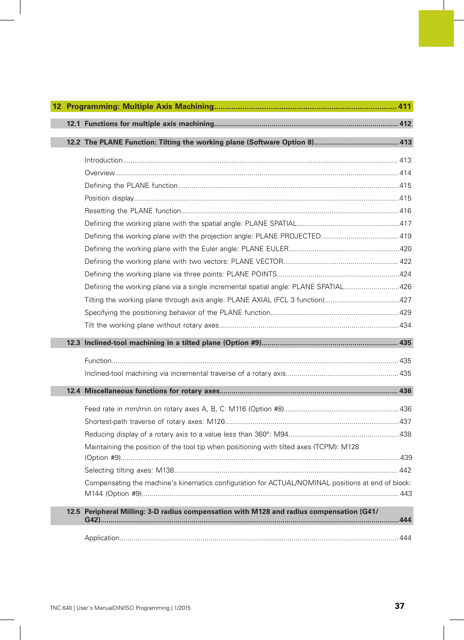 HEIDENHAIN TNC 640 (34059x-05) ISO programming User Manual | Page 37 / 676