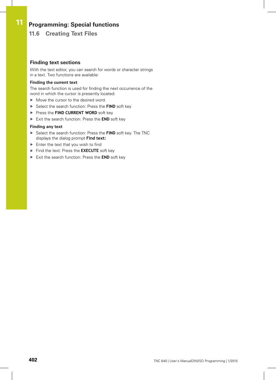 Finding text sections | HEIDENHAIN TNC 640 (34059x-05) ISO programming User Manual | Page 402 / 676