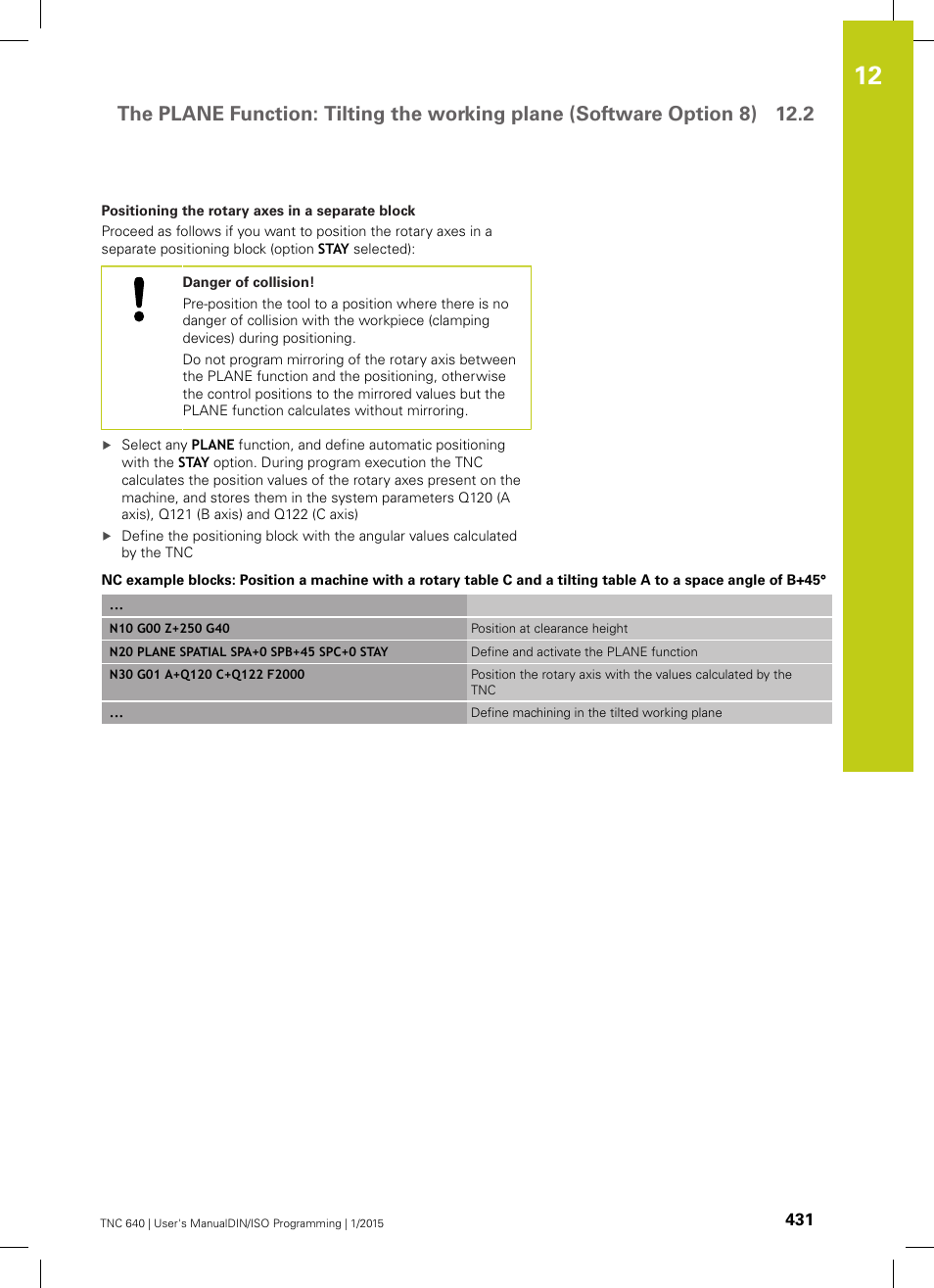 HEIDENHAIN TNC 640 (34059x-05) ISO programming User Manual | Page 431 / 676