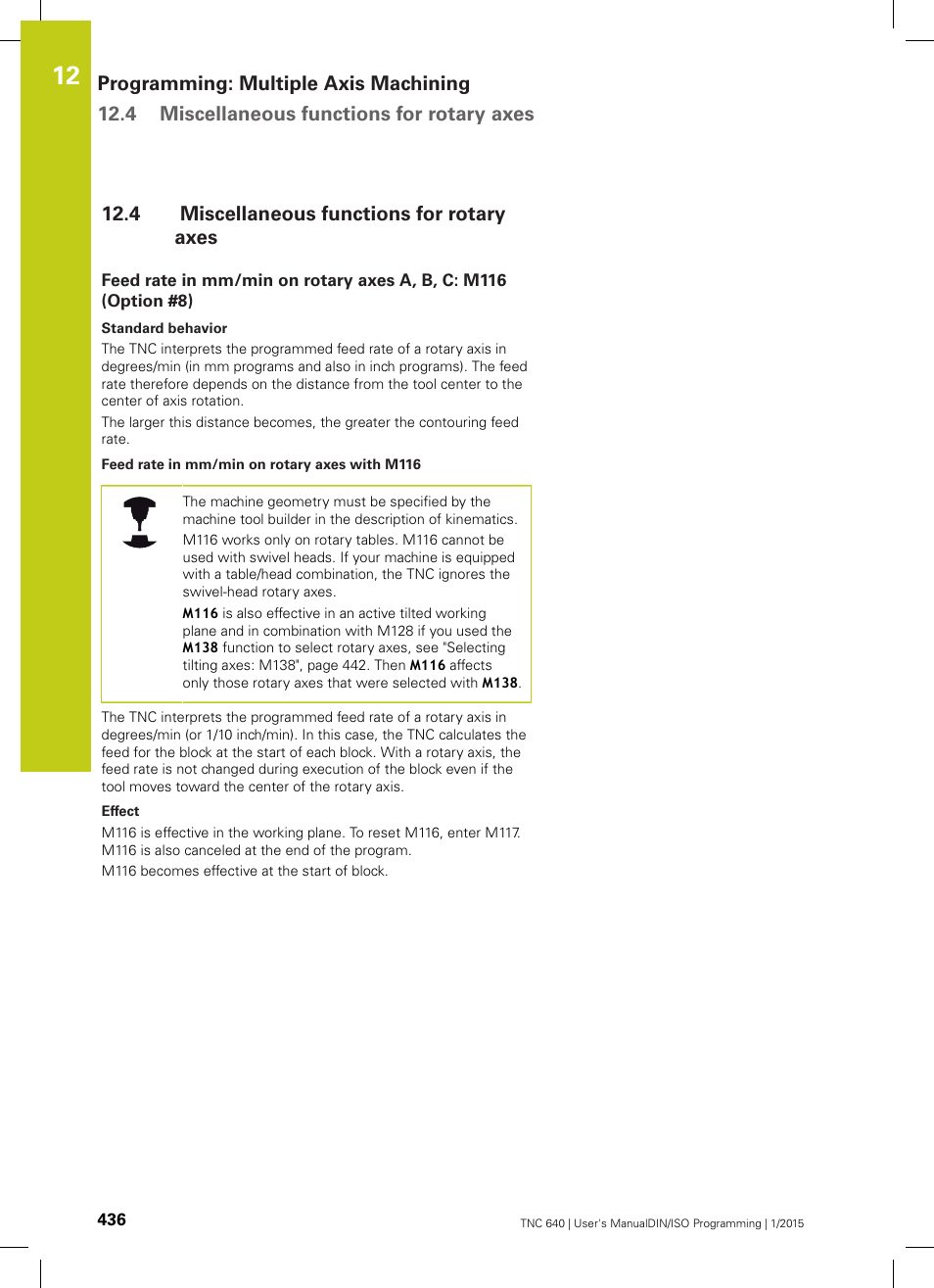 4 miscellaneous functions for rotary axes, Miscellaneous functions for rotary axes | HEIDENHAIN TNC 640 (34059x-05) ISO programming User Manual | Page 436 / 676