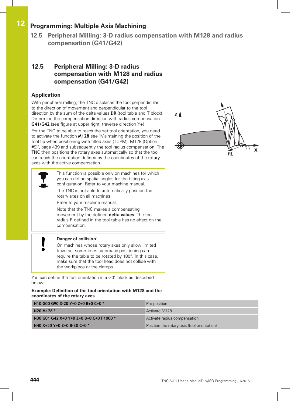 Application, G42) | HEIDENHAIN TNC 640 (34059x-05) ISO programming User Manual | Page 444 / 676