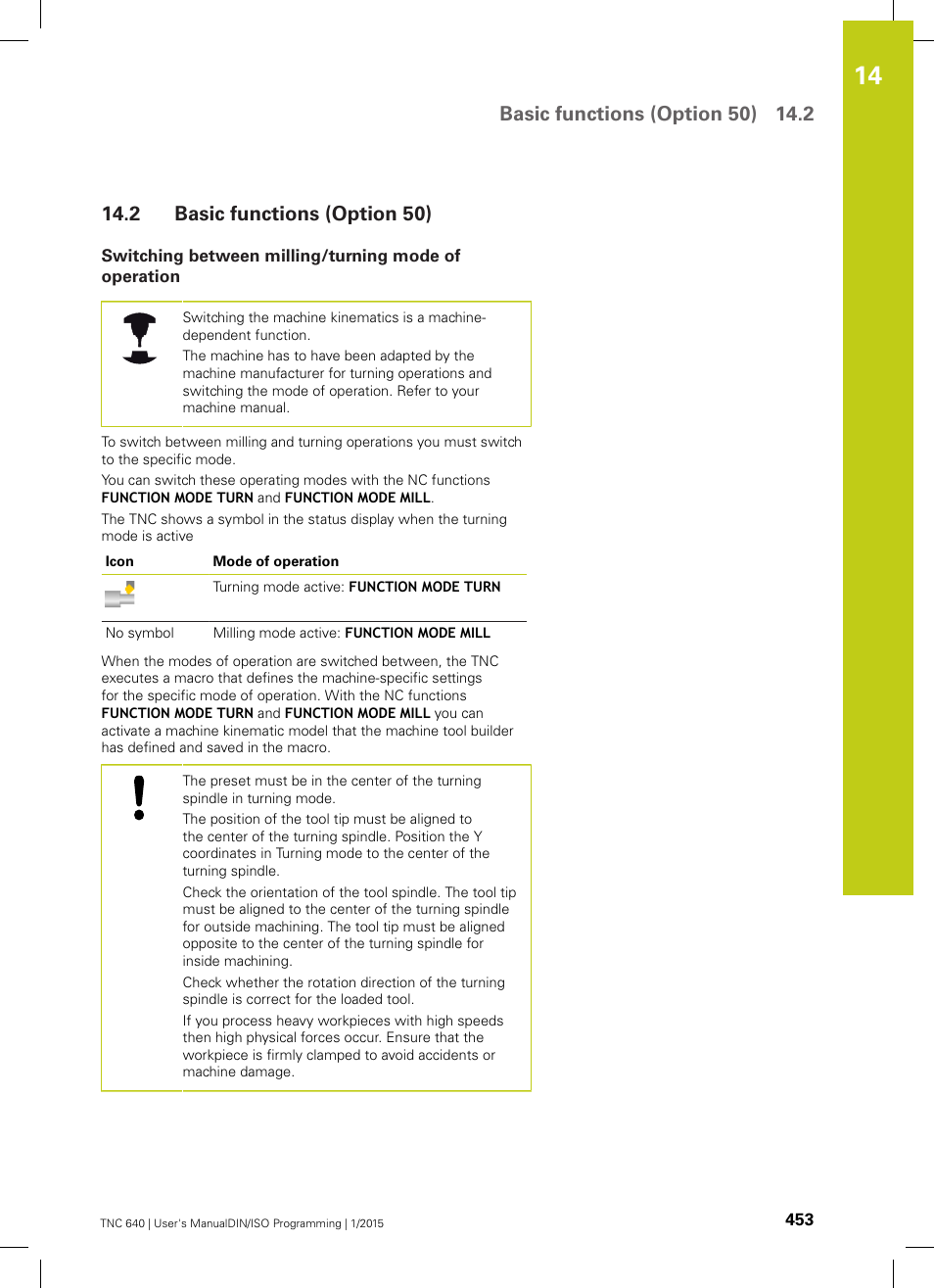 2 basic functions (option 50), Basic functions (option 50) | HEIDENHAIN TNC 640 (34059x-05) ISO programming User Manual | Page 453 / 676