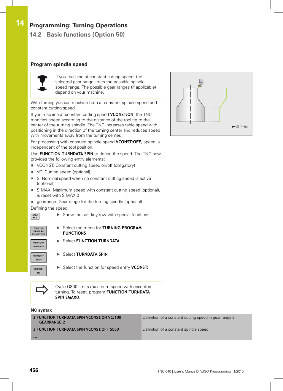 Program spindle speed, Or maximum speed ("program | HEIDENHAIN TNC 640 (34059x-05) ISO programming User Manual | Page 456 / 676