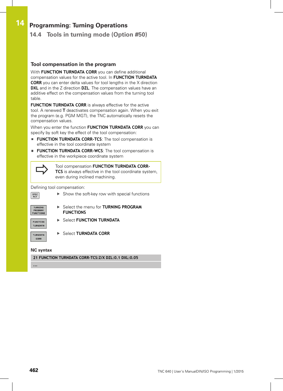 Tool compensation in the program | HEIDENHAIN TNC 640 (34059x-05) ISO programming User Manual | Page 462 / 676