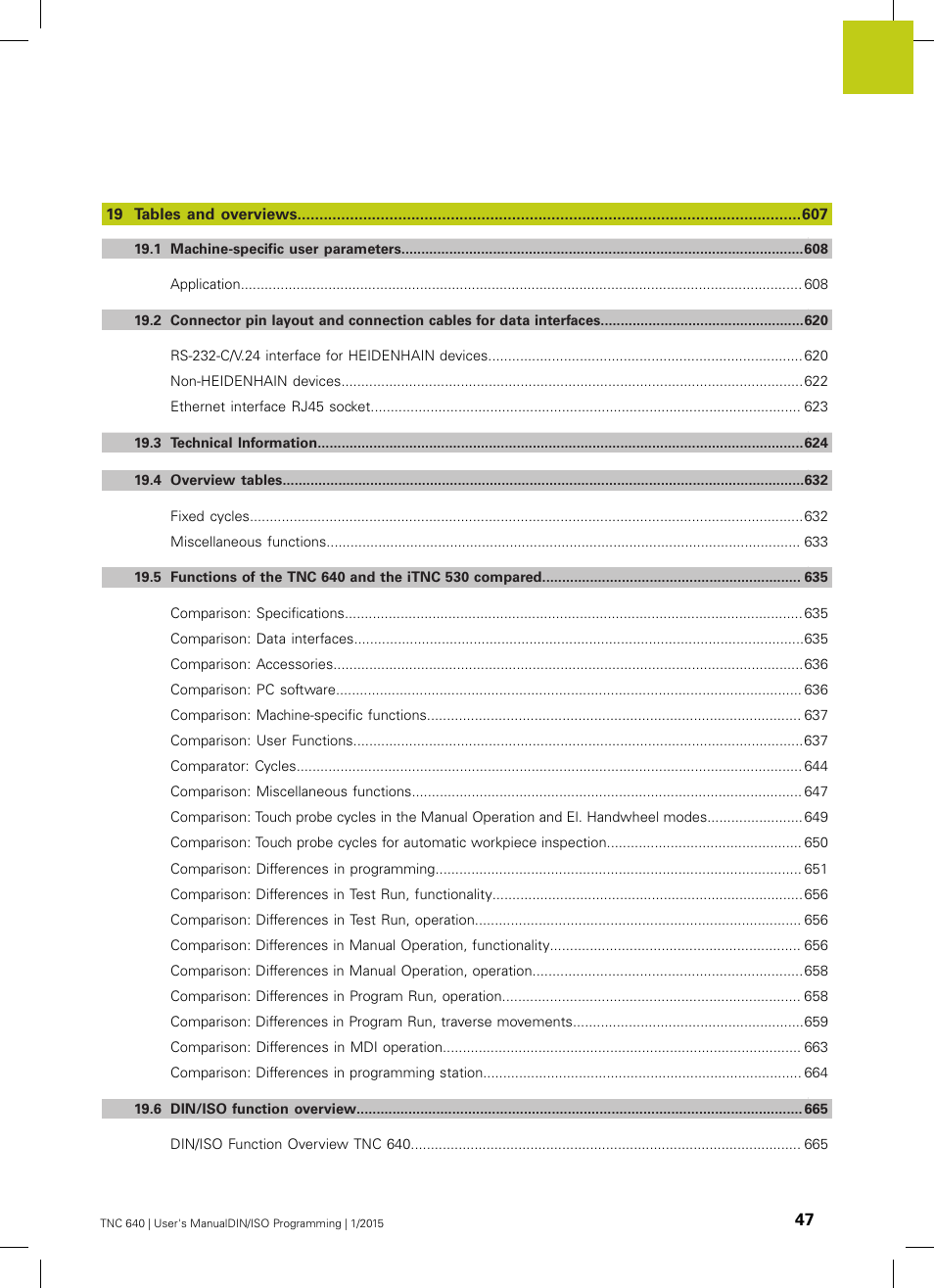 HEIDENHAIN TNC 640 (34059x-05) ISO programming User Manual | Page 47 / 676