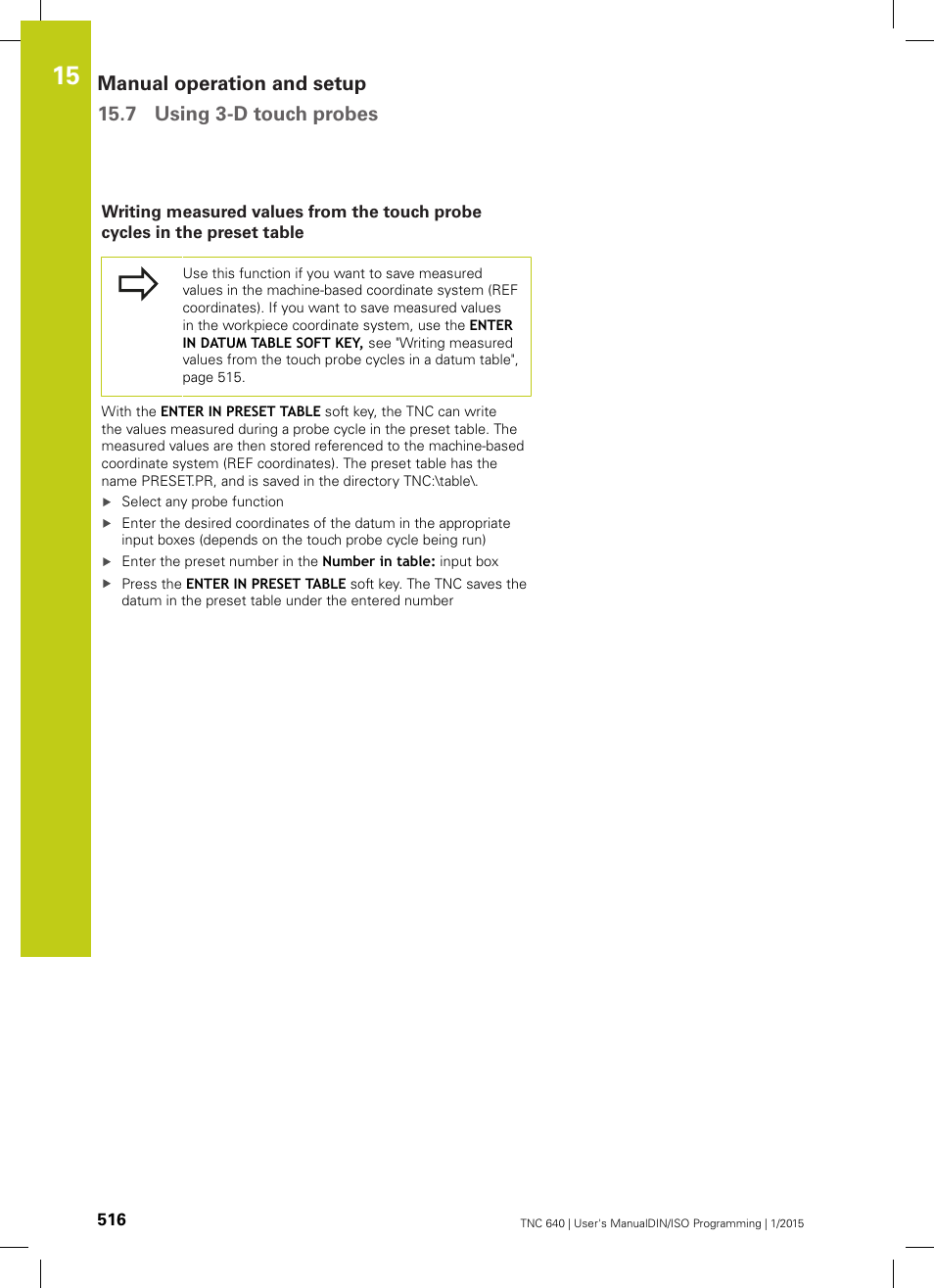 Writing measured values from the touch probe | HEIDENHAIN TNC 640 (34059x-05) ISO programming User Manual | Page 516 / 676