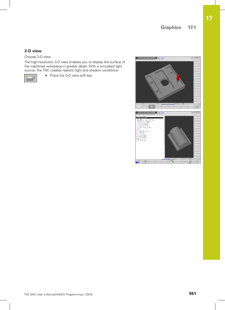 D view | HEIDENHAIN TNC 640 (34059x-05) ISO programming User Manual | Page 551 / 676