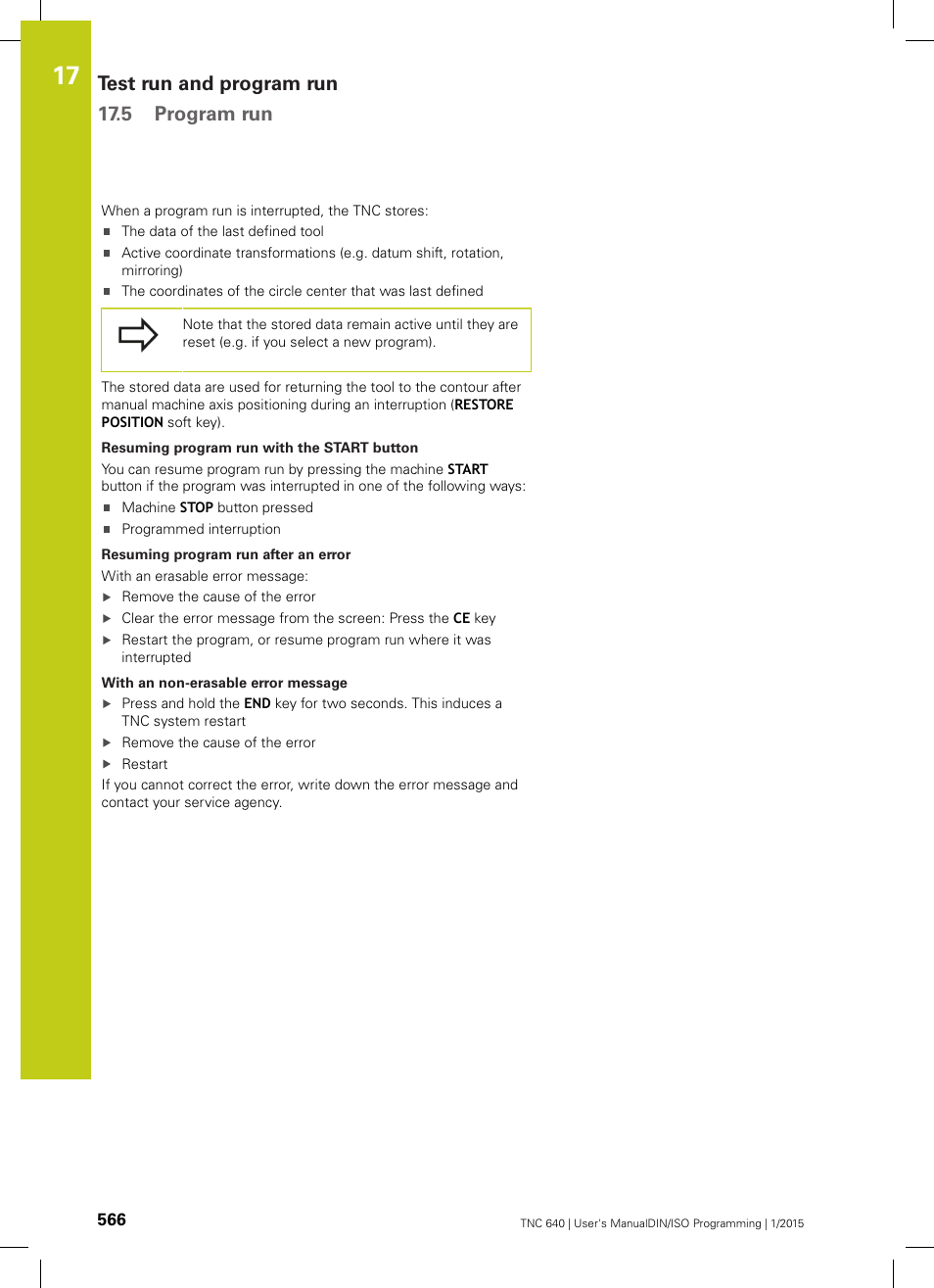 Test run and program run 17.5 program run | HEIDENHAIN TNC 640 (34059x-05) ISO programming User Manual | Page 566 / 676