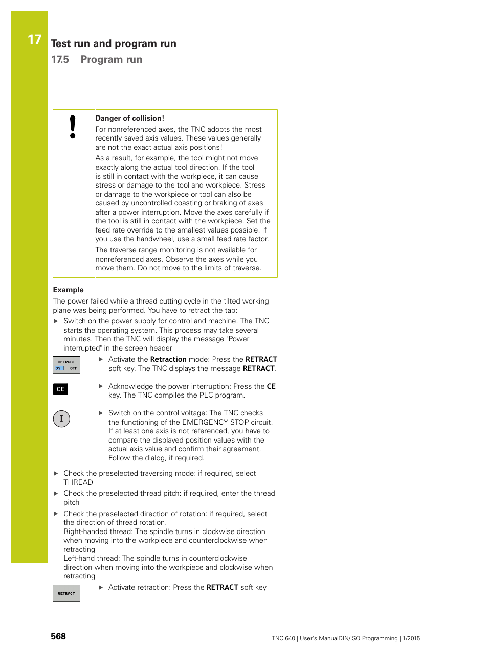 Test run and program run 17.5 program run | HEIDENHAIN TNC 640 (34059x-05) ISO programming User Manual | Page 568 / 676
