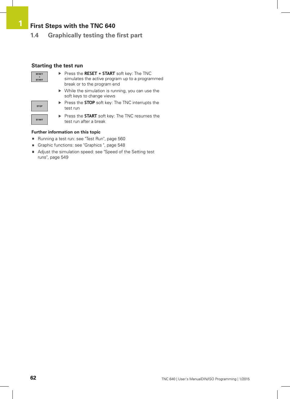 Starting the test run | HEIDENHAIN TNC 640 (34059x-05) ISO programming User Manual | Page 62 / 676