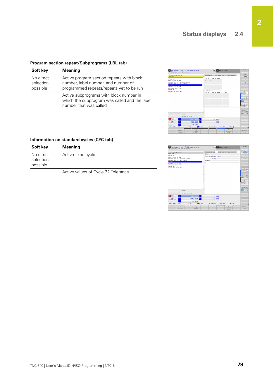 Status displays 2.4 | HEIDENHAIN TNC 640 (34059x-05) ISO programming User Manual | Page 79 / 676