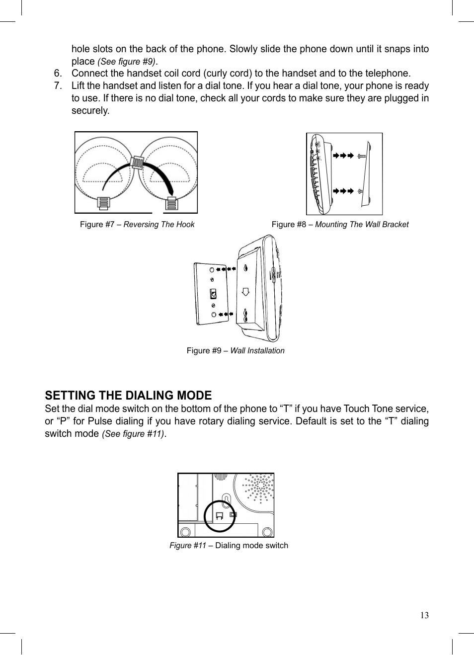 Setting the dialing mode | ClearSounds CSC50 User Manual | Page 13 / 36