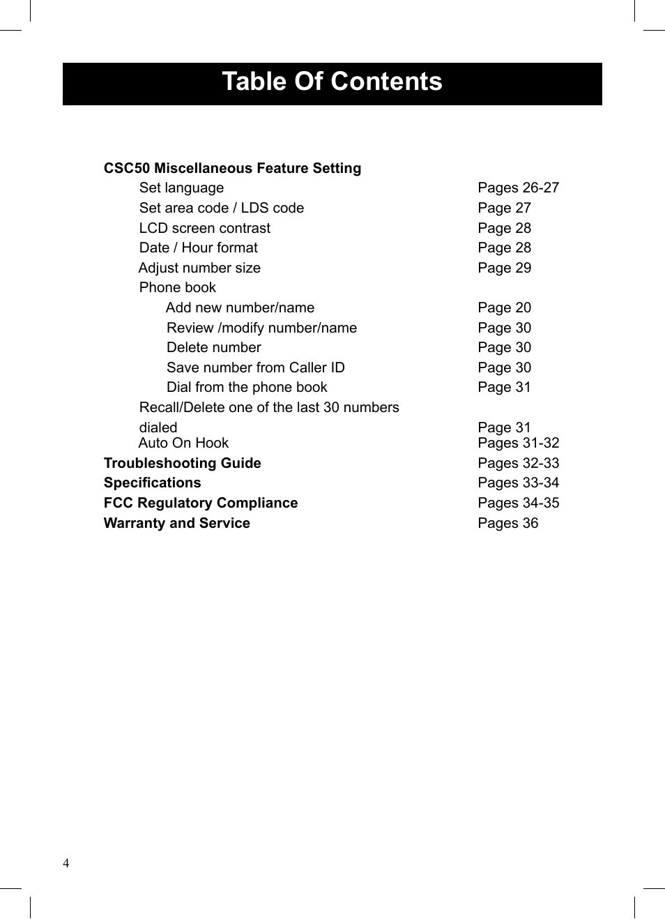 ClearSounds CSC50 User Manual | Page 4 / 36