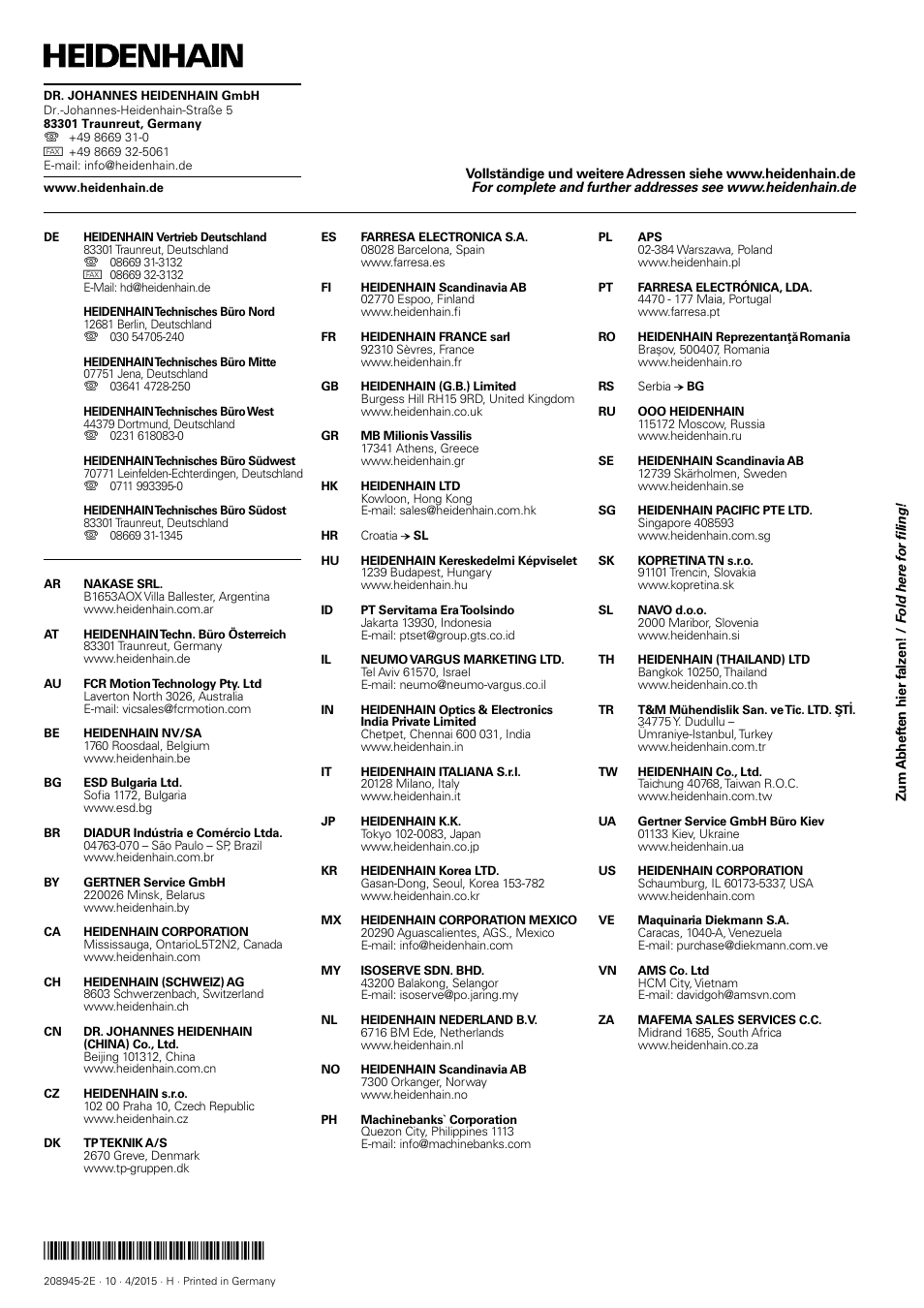 HEIDENHAIN Length Gauges User Manual | Page 52 / 52