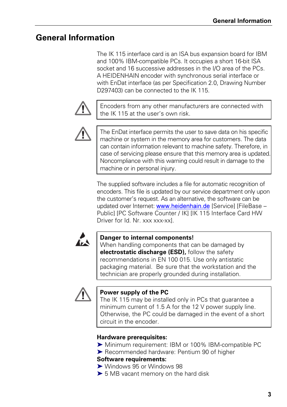 General information | HEIDENHAIN IK-115 User Manual | Page 2 / 39