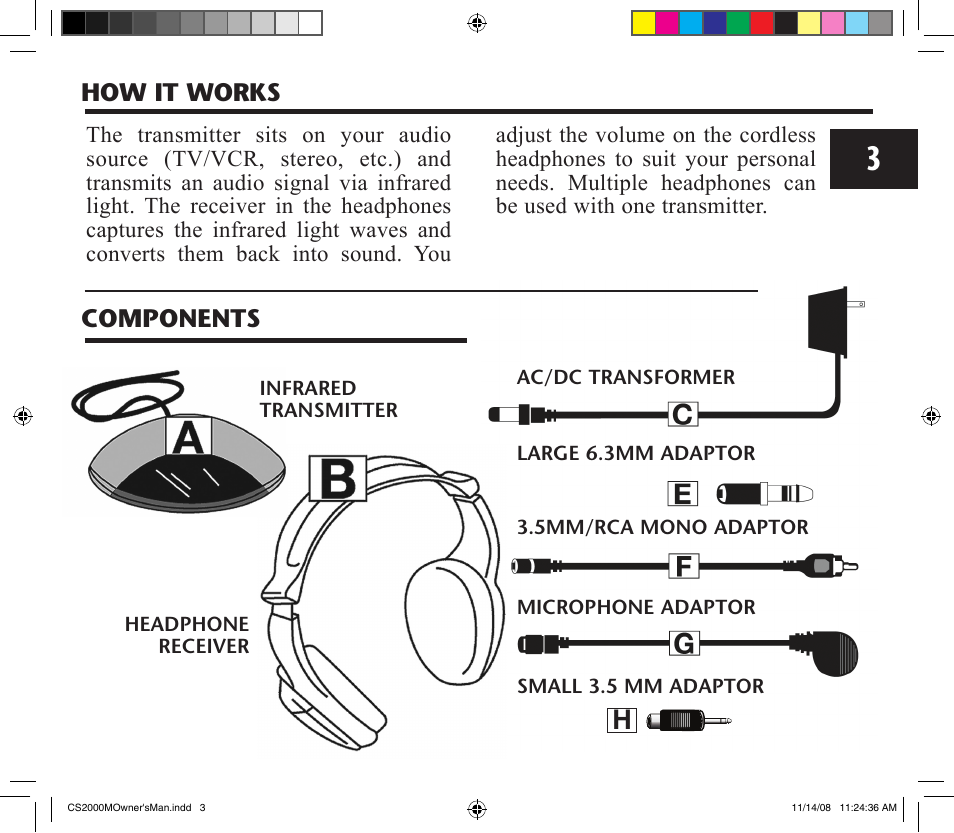 How it works components | ClearSounds CS2000M User Manual | Page 3 / 12