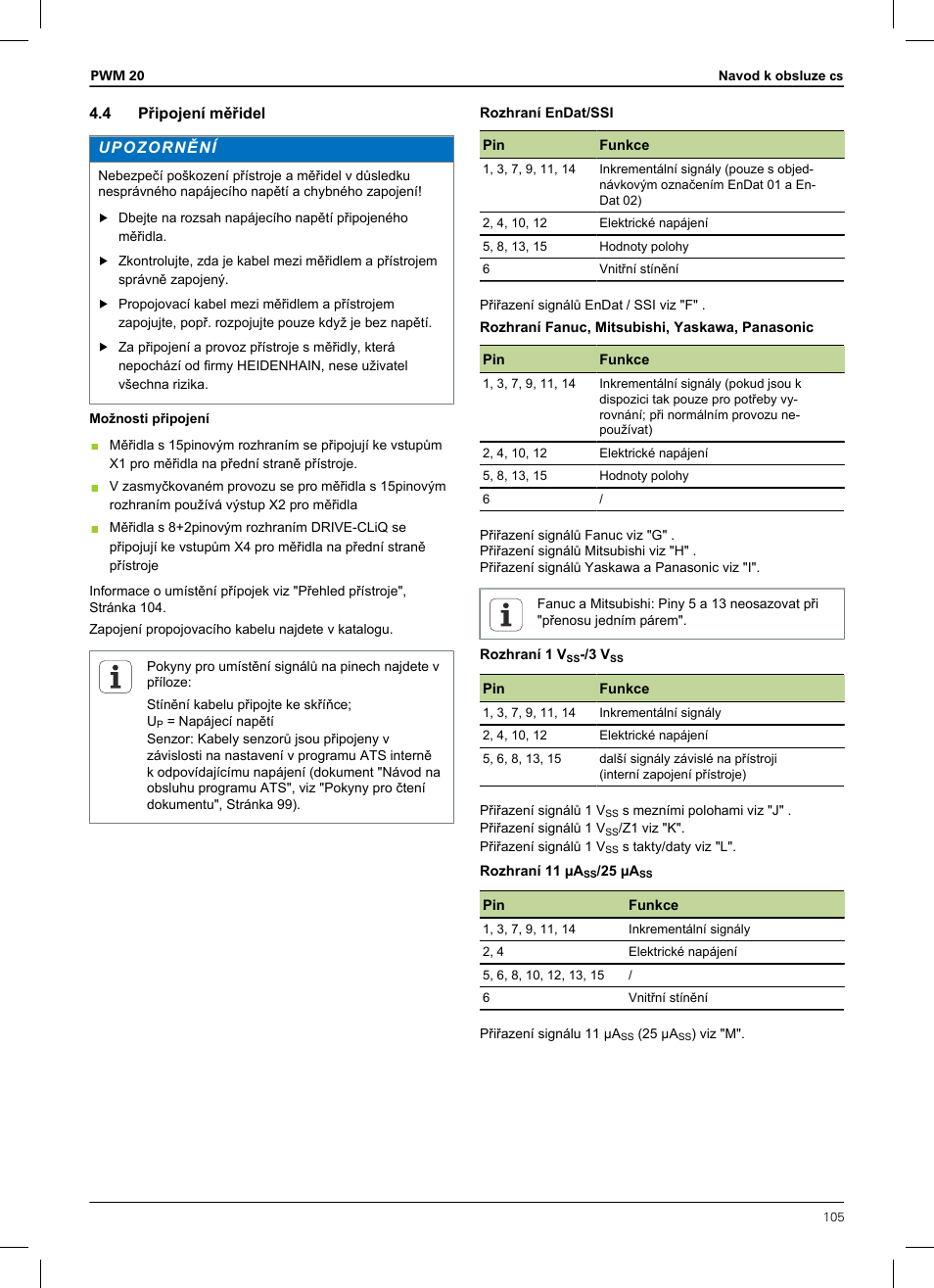 4 připojení měřidel | HEIDENHAIN PWM 20 User Manual | Page 103 / 180