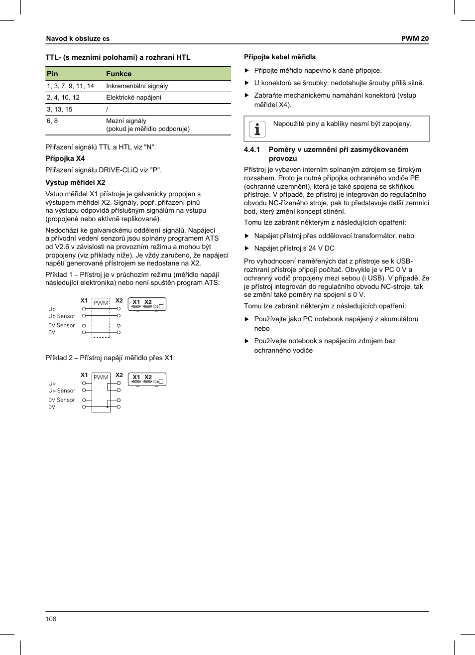 1 poměry v uzemnění při zasmyčkovaném provozu | HEIDENHAIN PWM 20 User Manual | Page 104 / 180